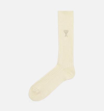 Ami Paris Ami De Coeur Plain Socks Beige | ami-NZ575