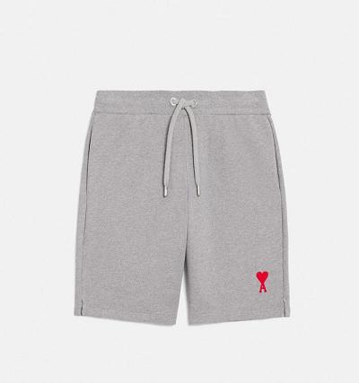 Ami Paris Ami de Coeur Men's Shorts Grey | ami-NZ355