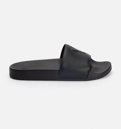 Ami Paris Ami de Coeur Men's Slides Black | ami-NZ495