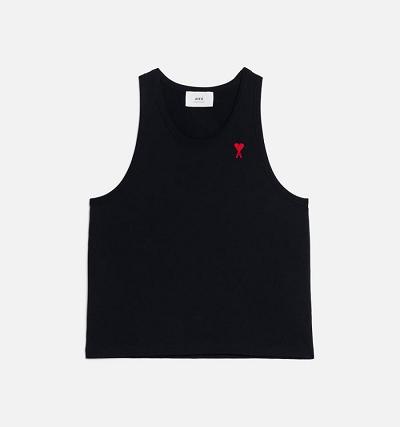 Ami Paris Ami de Coeur Men's Tanks Black | ami-NZ382