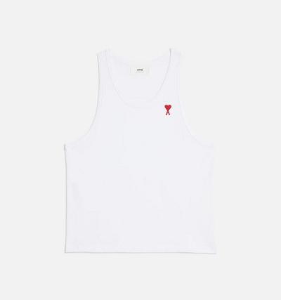 Ami Paris Ami de Coeur Men's Tanks White | ami-NZ267