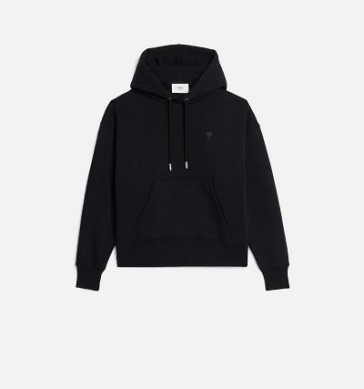 Ami Paris Ami de Coeur Women's Hoodies Black | ami-NZ397