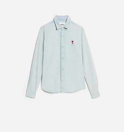 Ami Paris Ami de Coeur Women's Shirts Blue | ami-NZ235