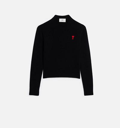 Ami Paris Ami de Coeur Women's Sweaters Black | ami-NZ552