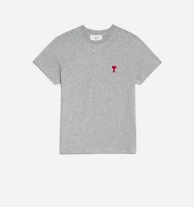 Ami Paris Ami de Coeur Women's T Shirts Grey | ami-NZ347