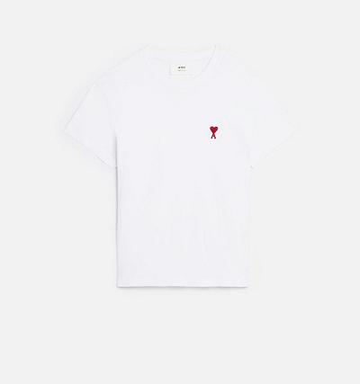 Ami Paris Ami de Coeur Women's T Shirts White | ami-NZ525