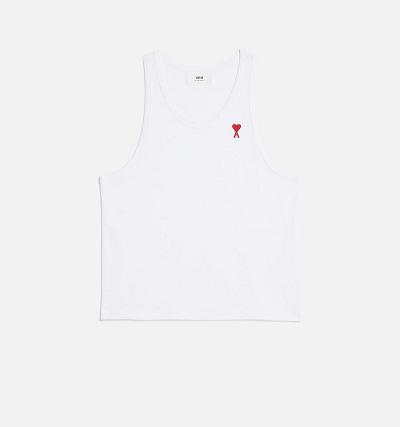 Ami Paris Ami de Coeur Women's Tanks White | ami-NZ451