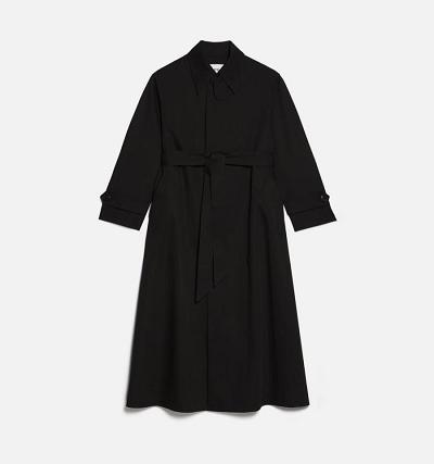 Ami Paris Belted Mac Men's Coats Black | ami-NZ254