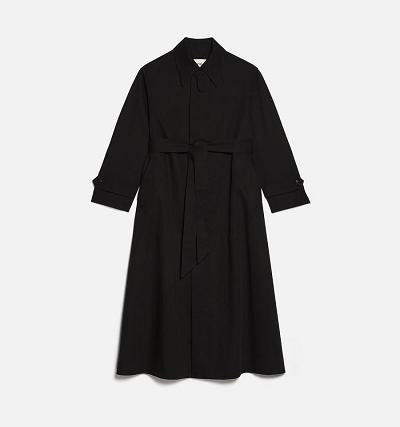Ami Paris Belted Mac Women's Coats Black | ami-NZ366