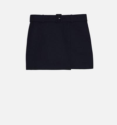 Ami Paris Belted Mini Women's Skirts Black | ami-NZ339