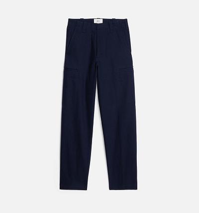 Ami Paris Cargo Women's Cargo Pants Navy | ami-NZ258