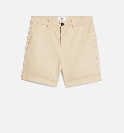 Ami Paris Chino Men's Shorts Khaki | ami-NZ107