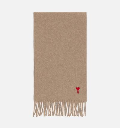 Ami Paris Classic Ami De Cœur Scarves Khaki | ami-NZ389