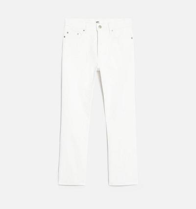 Ami Paris Cropped Slim Fit Women's Denim White | ami-NZ139
