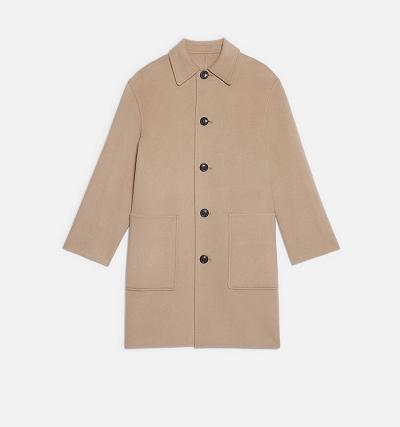 Ami Paris Double Face With Patch Pockets Men's Coats Khaki | ami-NZ577
