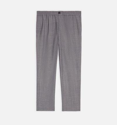 Ami Paris Elasticated Waist Cropped Fit Men's Pants Grey | ami-NZ132