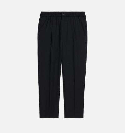 Ami Paris Elasticated Waist Men's Pants Black | ami-NZ503