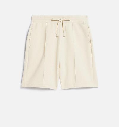 Ami Paris Elasticated Waist Men's Shorts Beige | ami-NZ216