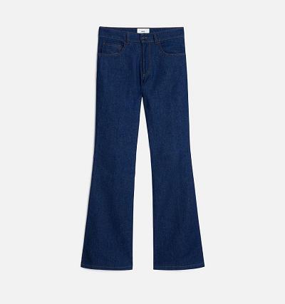 Ami Paris Flare Fit Men's Denim Navy | ami-NZ111
