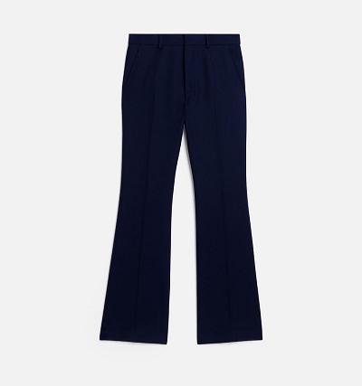 Ami Paris Flare Fit Men's Pants Navy | ami-NZ290