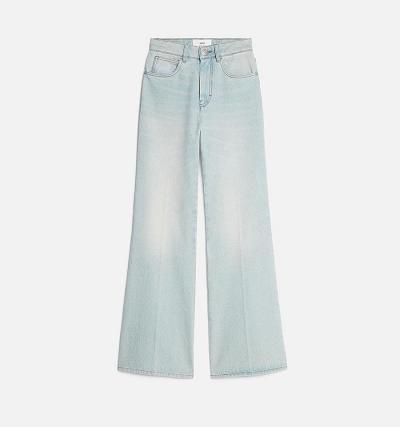 Ami Paris Flare Fit Women's Denim Blue | ami-NZ119