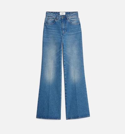Ami Paris Flare Fit Women's Denim Blue | ami-NZ579