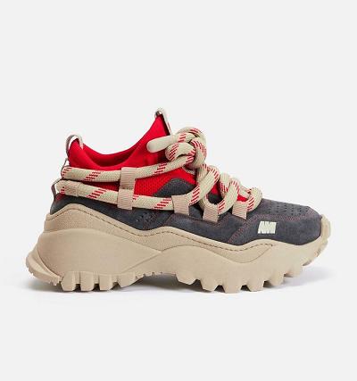 Ami Paris Otto Women's Sneakers Khaki / Grey | ami-NZ306