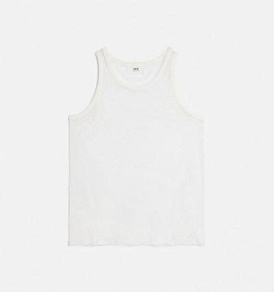 Ami Paris Oversized Men's Tanks White | ami-NZ206