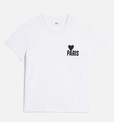 Ami Paris Paris Ami de Coeur Women's T Shirts White | ami-NZ570