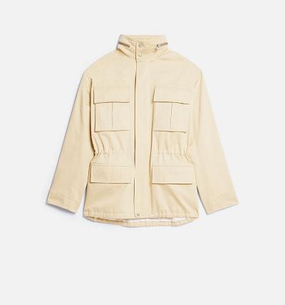 Ami Paris Patched Pockets Men's Jackets Beige | ami-NZ558