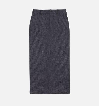 Ami Paris Pencil With Slits Women's Skirts Grey | ami-NZ467