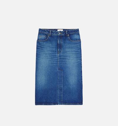 Ami Paris Pencil Women's Skirts Blue | ami-NZ531