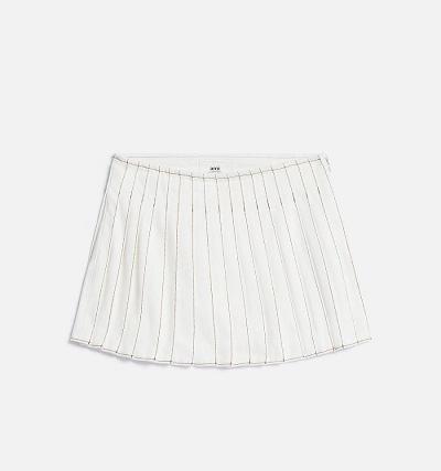 Ami Paris Pleated Women's Skirts White | ami-NZ497