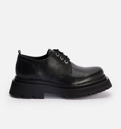 Ami Paris Round-Toe Derbies Men's Shoes Black | ami-NZ390