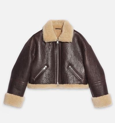 Ami Paris Shearling Men's Jackets Brown | ami-NZ572
