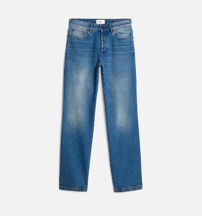 Ami Paris Straight Fit Men's Jeans Blue | ami-NZ187