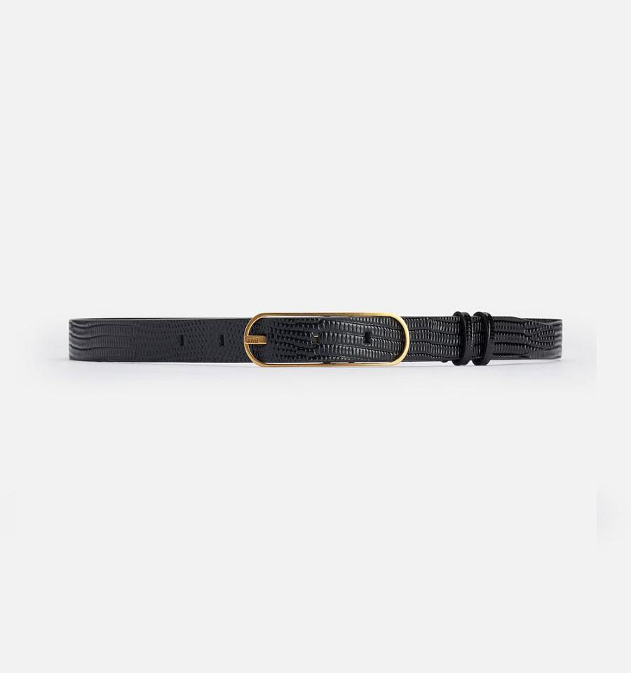 Ami Paris Thin Belt 20 Mm Belts Black | ami-NZ500