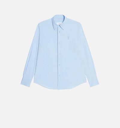 Ami Paris Tonal Ami de Coeur Women's Shirts Blue | ami-NZ268