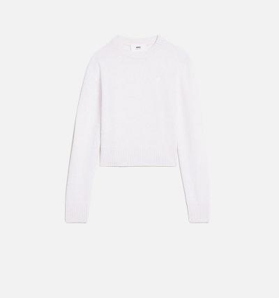 Ami Paris Tonal Ami de Coeur Women's Sweaters White | ami-NZ569