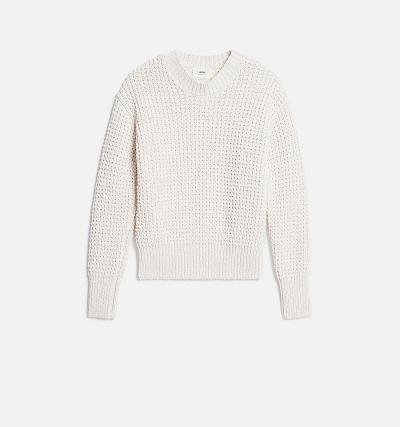 Ami Paris Waffle Knit Women's Sweaters White | ami-NZ607